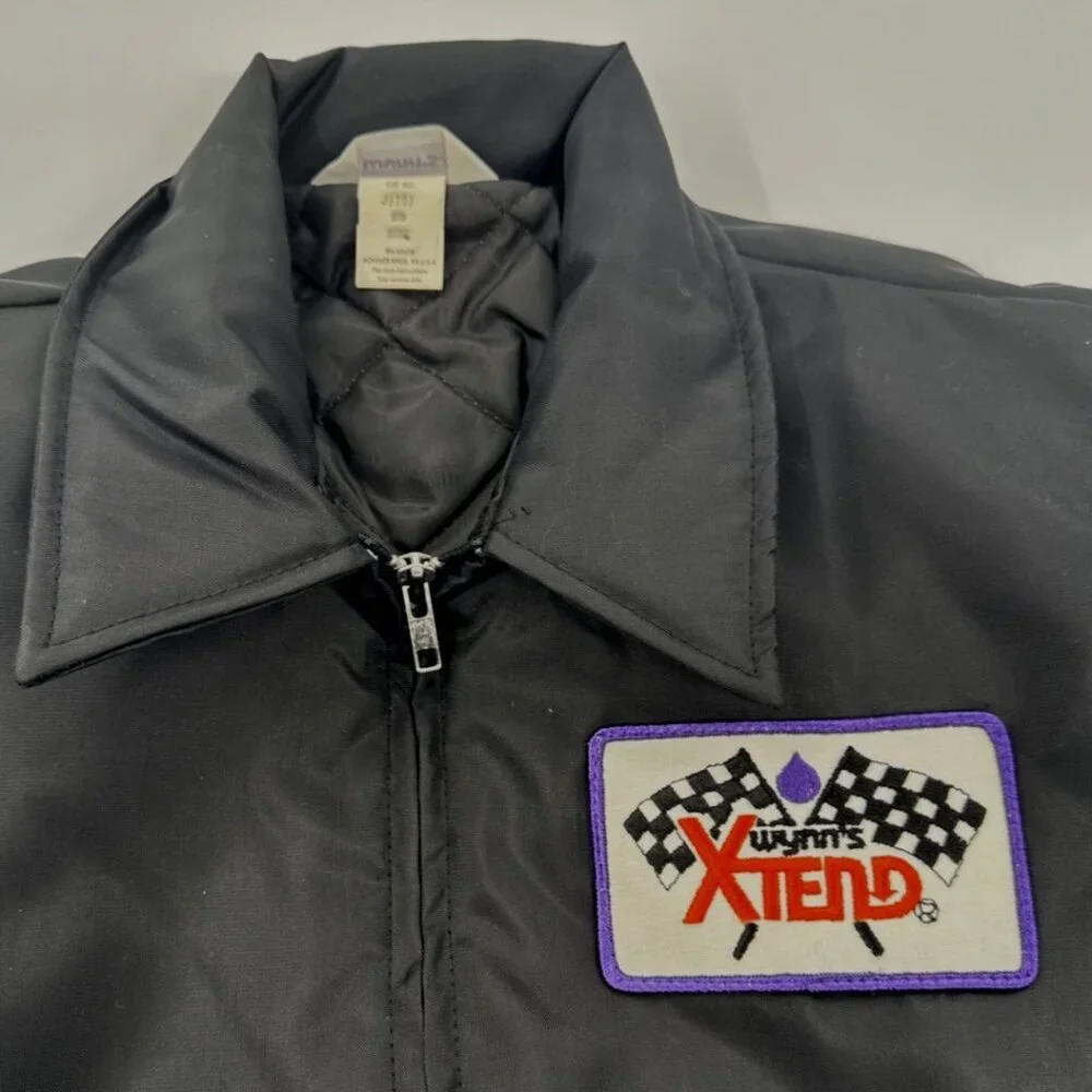 Vintage 70s Wynns Racing Team Jacket Mens Small Quilted Nylon Official Zip USA